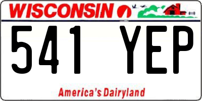 WI license plate 541YEP