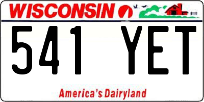 WI license plate 541YET