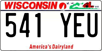 WI license plate 541YEU