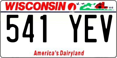 WI license plate 541YEV