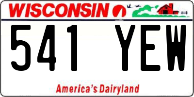 WI license plate 541YEW