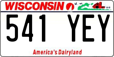 WI license plate 541YEY