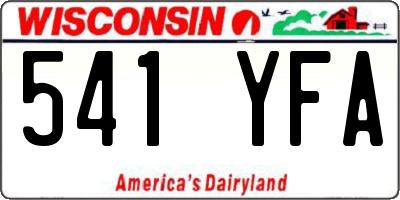 WI license plate 541YFA