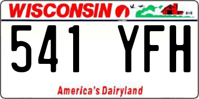 WI license plate 541YFH