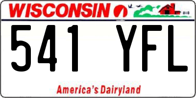 WI license plate 541YFL