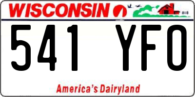 WI license plate 541YFO
