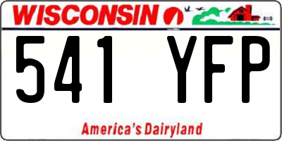 WI license plate 541YFP