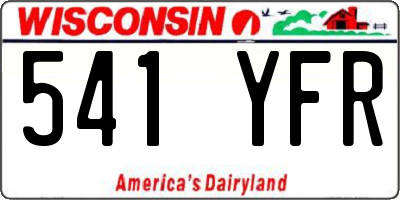 WI license plate 541YFR