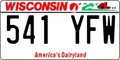 WI license plate 541YFW