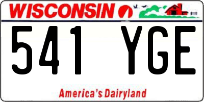 WI license plate 541YGE