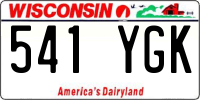 WI license plate 541YGK
