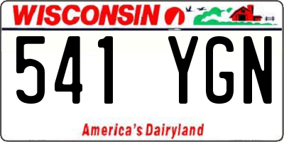 WI license plate 541YGN