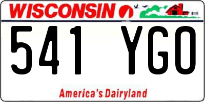 WI license plate 541YGO