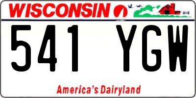 WI license plate 541YGW