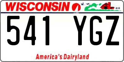 WI license plate 541YGZ