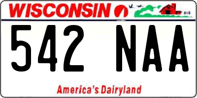 WI license plate 542NAA