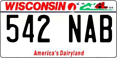 WI license plate 542NAB