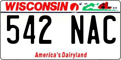 WI license plate 542NAC