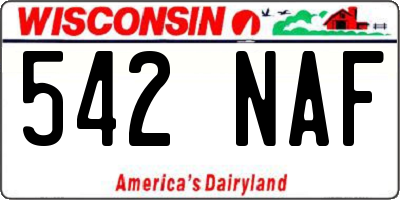 WI license plate 542NAF