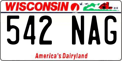 WI license plate 542NAG