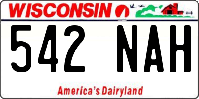 WI license plate 542NAH