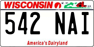 WI license plate 542NAI