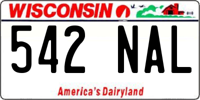 WI license plate 542NAL