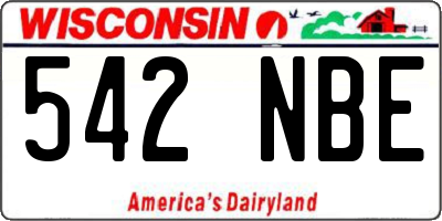 WI license plate 542NBE