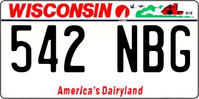 WI license plate 542NBG
