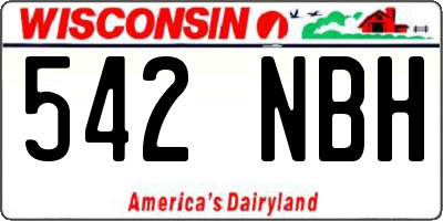 WI license plate 542NBH