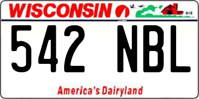 WI license plate 542NBL