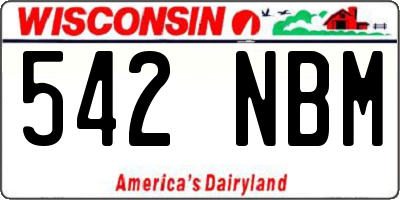 WI license plate 542NBM