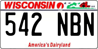 WI license plate 542NBN