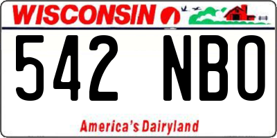 WI license plate 542NBO