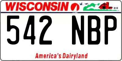 WI license plate 542NBP