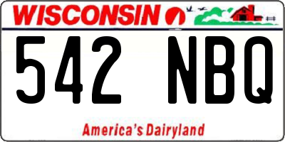 WI license plate 542NBQ