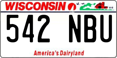 WI license plate 542NBU