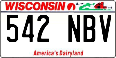 WI license plate 542NBV