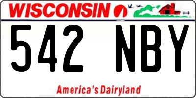 WI license plate 542NBY