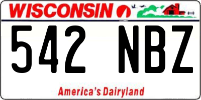 WI license plate 542NBZ