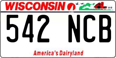 WI license plate 542NCB