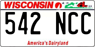 WI license plate 542NCC