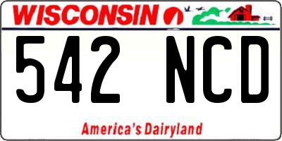 WI license plate 542NCD