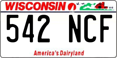 WI license plate 542NCF