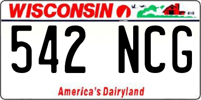 WI license plate 542NCG