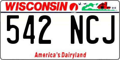 WI license plate 542NCJ