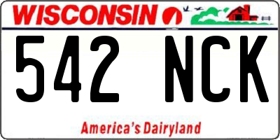 WI license plate 542NCK