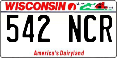 WI license plate 542NCR