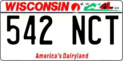 WI license plate 542NCT