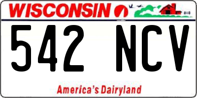 WI license plate 542NCV